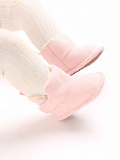 Klassische warme Schneestiefel für Babymädchen 0-1 Jahre, Babyschuhe mit weicher Sohle zum Krabbeln