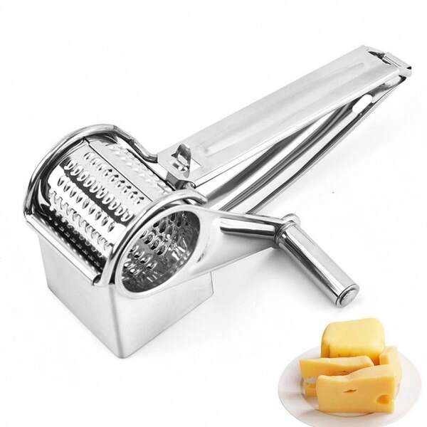 Stainless Steel Cheese Slicer Set, Manual Rotary Slicer, Easy And Efficient, Food Contact Safety, Manual Rotary Slicer With Replaceable Blades, Metal Kitchen Tool, Easy To Prepare Cheese, Suitable For Home And Restaurant Use, Cheese Slicer