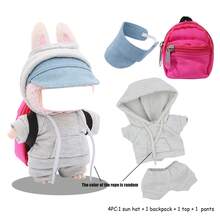 3 Stücke Sweatsuit Set (ohne Plüschpuppe, nur Kleidung und Accessoires) für LABUBU