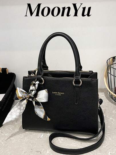 Women's Handbag, Fashion Business Casual Commute Shopping Tote Bag, Black Color, Can Be Worn Crossbody