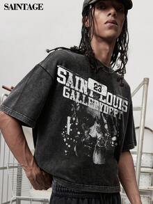 Street Life 男士街头休闲短袖T恤 - 黑色 - 查看 5