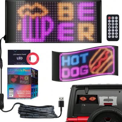 Ny stor gör-det-själv-rullande LED-matrispanellampa, flexibel USB-strömförsörjning, intelligent applikationskontrollskärm och programmerbar textmönsteranimering flexibel displaypanel för butik/bar/fest/festival