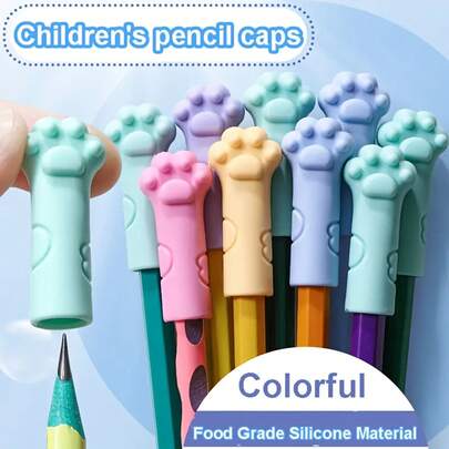 1 pieza/10 piezas/30 piezas/50 piezas Borradores con forma de pata de gato lindos - Regalo de relleno de Navidad. Colores pastel - Topes de lápiz con soporte para escribir, material de PP duradero, adecuado para la escuela, la oficina, el hogar - Compatible con bolígrafos, lápices, marcadores - Ideal para estudiantes, maestros, amantes de los gatos - Suministros de papelería a granel, artículos escolares esenciales, diseño divertido, superficie suave, accesorio funcional, trabajadores de oficina