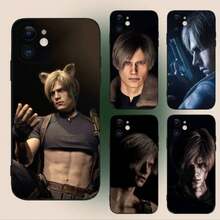 Funda de teléfono de Leon S. Kennedy de 4 compatible con iPhone 15, 14, 13, 12, 11, Plus, Pro Max, XS, X, XR, SE, Mini, 8, 7 de silicona suave en color negro. Funda compatible con Samsung Galaxy S17 Pro Max, S17 Pro, S17, S16 Pro Max. - Z3 - Ver 3