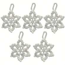 10 Pcs Hand-Crocheted Snowflake Pendants, Holiday Home Decor Party Supplies, Classic Handmade Fabric Snowflake Wedding Decorations, Handmade Pendants, New Year's Holiday Gifts, Home Decor, Small Snowflake Fabric, White Snowflakes, Beautiful Gifts And Jewelry, No Batteries Or Power Required