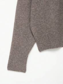 ZEVITY Suéter de punto suave de unicolor con cuello en V y manga larga para mujer, informal, para otoño e invierno, SW1857