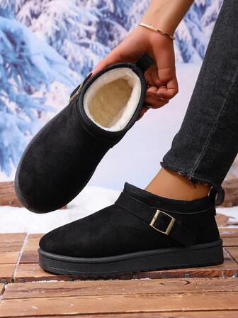 Women's Ankle Boots, Solid Color Comfortable Fashion Casual Warm Fleece Short Boots, New Winter Design,Fur Boots