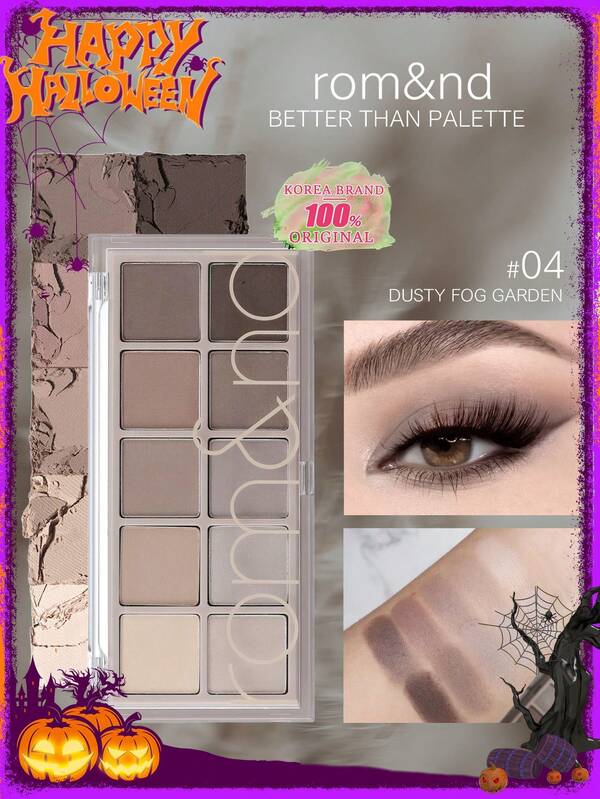 Rom&nd Romand Better Than Palette 04 Dusty Fog Garden, Eye Shadow Palette, Daily Natural Shades, Blendable, Rich Colors, Velvety Texture, Matte & Shimmer, High Pigmented, Long Lasting, Korean Makeup, K-Beauty, 8g/0.28oz