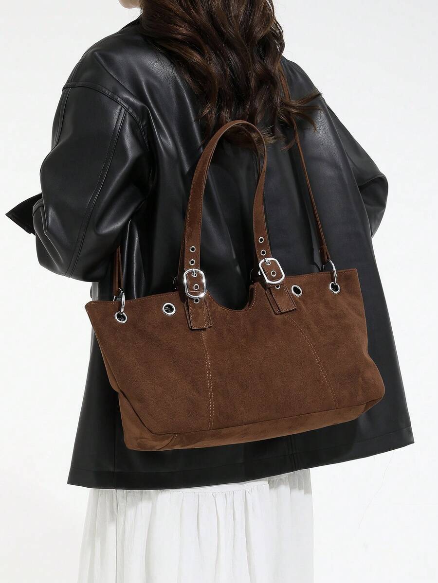 Geantă tote pentru femei, geantă tote cu capacitate mare, geantă de umăr vintage nouă pentru navetiști, populară anul acesta