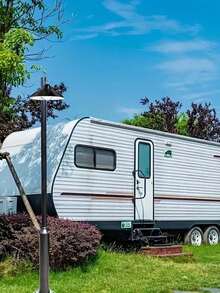 1PC Outdoor Solar Camping Lantern (Dual/Single Head Optional) - Wireless Detachable Solar Lamp, 3 Cool White Lighting Modes, 18650 Large-Capacity Battery, Sturdy Waterproof Plastic Shell, Rechargeable Solar Light For Car, Porch, Warehouse, Home, Festive Decor For Christmas, Halloween, Easter