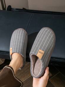 Pantuflas suaves y cómodas de felpa para otoño/invierno, zapatos de interior con suela de TPR antideslizante, pantuflas de dedo cerrado para hombres y mujeres, pantuflas suaves y cálidas, zapatos de casa de estilo sencillo