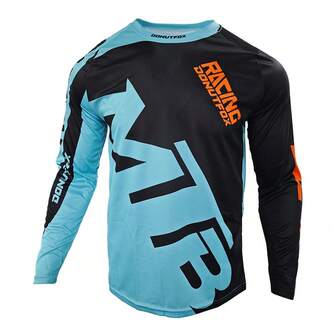  Camisetas de descenso para hombres, camisas de bicicleta MTB, camisetas de campo a través, ropa deportiva de motocross, jersey de motocicleta DONUTFOX, DONUTFOX Negro
