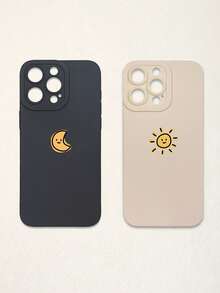 Couple Phone Cases - Sun & Moon Design, Black & White Phone Cases Compatible With IPhone & Galaxy Smartphones, Phone Cases, Case Compatible With IPhone 17 Pro Max, Covers, Cute Phone Cases, Compatible With IPhone 13, 15, 16 Pro Max, 16 - Multicolor - View 22