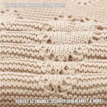 Cobija Envolvente para Nios y Nias - Lujo Algodn Suave Tejido Clido Acogedor Coche Cuna Recin Nacidos Bebs Nios Pequeos Verde Cazador - Avena - Ver 3