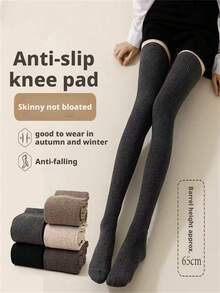 1/3/5 đôi, tất dài qua đùi cho đồng phục JK mùa thu đông của phụ nữ, miếng đệm đầu gối dài, tất dài màu trơn chịu áp lực siêu nhỏ, tất ống dài High Beauty, tất đi chơi hàng ngày, đồ dùng thể dục thiết yếu, thoải mái khi mang, kiểu dáng đa năng, nhẹ và thoải mái, thích hợp để đi làm hàng ngày - Nhiều màu - Xem 3