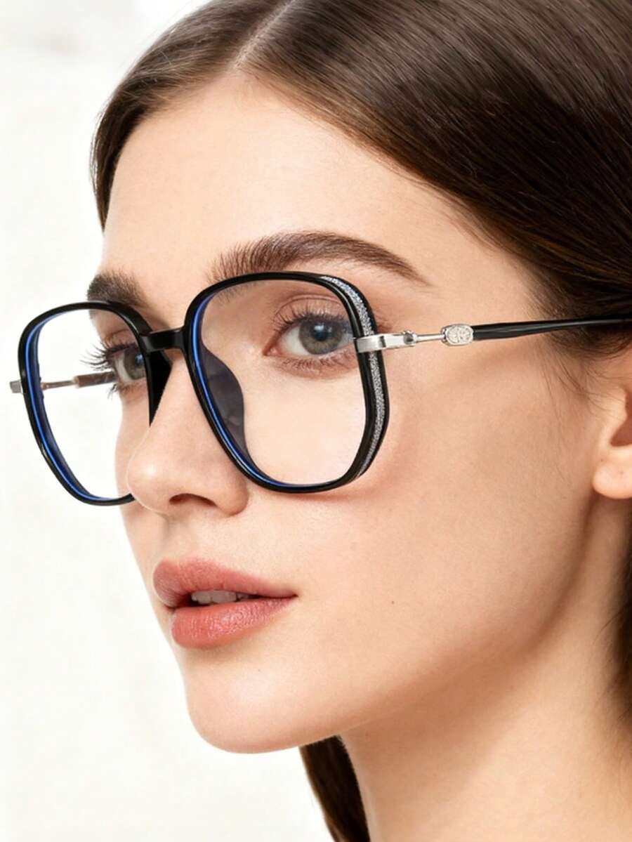 Óculos de leitura femininos elegantes com armação grande e lantejoulas brilhantes, strass cintilantes e hastes de metal. Possuem lentes de aumento e são perfeitos para todas as estações, uso diário, festas e para o ambiente de trabalho.