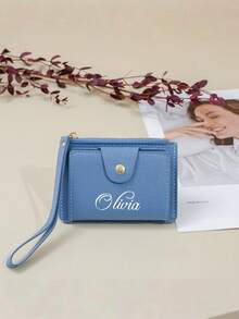 1pc Customized Elegant Women's Wristlet Wallet, Casual Style, Zipper Closure, PU Material, Personalized Upgrade, Unique Expression! Personalized Women's Wallet, Personalized Women's Multi-Card Wallet, Wristlet Women's Wallet - Customized Name, Women's Exclusive Customized Wallet, Create Your Own Fashionable Style, Easy To Clean, Ideal Wallet Choice For Autumn/Winter! Valentine's Day Gift, Mother's Day Gift, Birthday Gift, Back To School Gift, Graduation Gift, Bridesmaid Gift