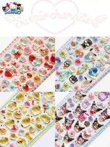 新款3D水晶装饰贴纸 - 日式动物浮雕亚克力贴纸,圣诞节、感恩节礼物,ins风,硬化实心DIY涂鸦贴纸 - 彩色 - 查看 3