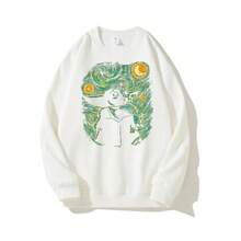 Grogu-Baby-Yodass  Pullover Sweatshirts Unisex Long Sleeve O-Neck Casual Top Sweatshirt Men & Women Graphic Sweatshirts Printed Funny Sweatshirts Spring Autumn And Winter Streetwear Clothes For Male & Female - 白色 - 查看 1