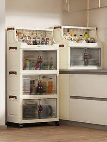 Mobile Kitchen Storage Island With Casters, Storage Drawers, Storage Shelves, Folding Storage, Pantry, Kitchen Condiment Cabinet, Snack Storage Shelf, Cooking Utensil Locker, Restaurant Food Storage Drawer Cabinet, Multi-Functional Kitchen Storage Furniture - Nhiều màu - Xem 8