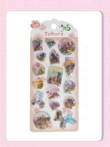 Cute Gold Glitter Shake Stickers - Light Color Design, Suitable For Mobile Phone Cases, Notebook Decorations And Handicrafts, Scissors Stickers, Diary Expansion, 3D Relief Stickers, Graffiti Stickers