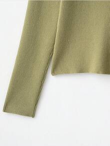 YROOE Fashionable Women's Autumn/Winter Slim Fit Elegant Solid Color Knitted Long Sleeve Top, European & American Style