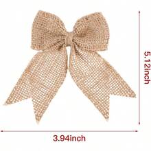 20 Pieces Burlap Bows Burlap Bow Knot Handmade Burlap Decorative Bowknot Natural Ornament Bow For Christmas Decoration Tree Festival Holiday Party Supplies Beige