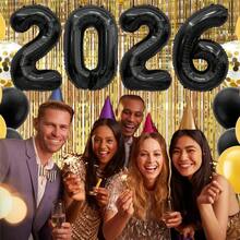 2026 Balloons Black 2026 Balloon Numbers 40 Inch 2026 Numbers For New Year Large Number Balloons 2026 Foil Mylar Balloon For 2026 New Year Eve Party Supplies Birthday Anniversary Graduation Decoration - 黑色 - 查看 7