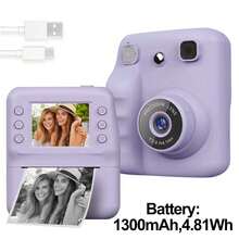 Kinder Kamera, Kinder Digitalkamera mit Sofortdruck, Weihnachts-, Geburtstags- und Neujahrgeschenke, geeignet für Mädchen und Jungen von 3-12 Jahren, Kleinkinderkamera, fördert die Fantasie