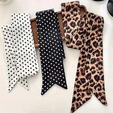 3 Leopard Print Polka Dot Women's Long Scarves - Vintage Hot , Wrap Scarves, Headscarves, Belts, Fashion Accessories, Versatile Styling, Clothing Enhancer, Fashion Prints, Soft Material, Durable Textiles, Headband Wraps, Vintage Enthusiasts - Họa tiết da báo/chấm bi đen - Xem 1