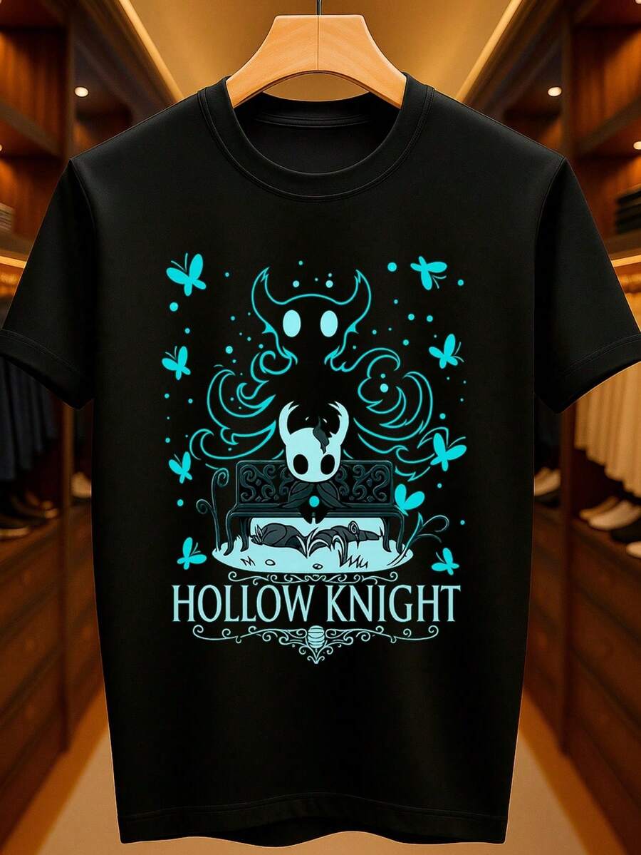 Hollow Knight Shadow Rest Bench T-Shirt Basic Unisex 100% Premium Cotton – Men's And Women's | Casual, Streetwear, Plus Size, New Release With Immediate Shipping In Various Colors - 黑色 - 查看 1