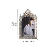 1 pieza Marco de fotos decorativo con arco floral en estilo vintage plateado, decoración de escritorio de estilo europeo antiguo para el hogar acogedor, adecuado para exhibición de fotos, decoración del hogar y accesorios de fotografía