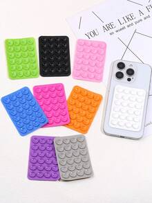 1 pieza Almohadilla de silicona antideslizante con ventosa para teléfono, 24 piezas Ventosas de silicona, diseño adhesivo, opciones de varios colores compatibles con , teléfonos Android, regalo para cumpleaños, familia, amigos, soporte de teléfono, accesorios de teléfono