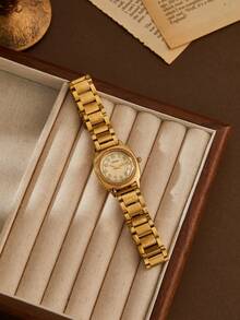 XIVIYA ساعة يد نسائية أنيقة وفنية بطراز رجعي بسيط، إطار صغير مرصع بالراين، سوار من الفولاذ المقاوم للصدأ عالي الجودة، كلاسيكية راقية متعددة الاستخدامات للاستخدام اليومي والاجتماعي والعمل والحفلات والهدايا