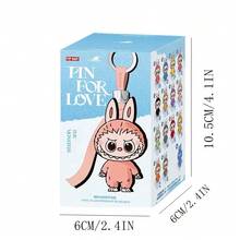 1 PC 100% Authentic POP MART LABUBU Pin For Love Series(A-Z) Doll Blind Box Pendant Collectible Toys Ideal Christmas Halloween Birthday Gifts - Blue - View 2