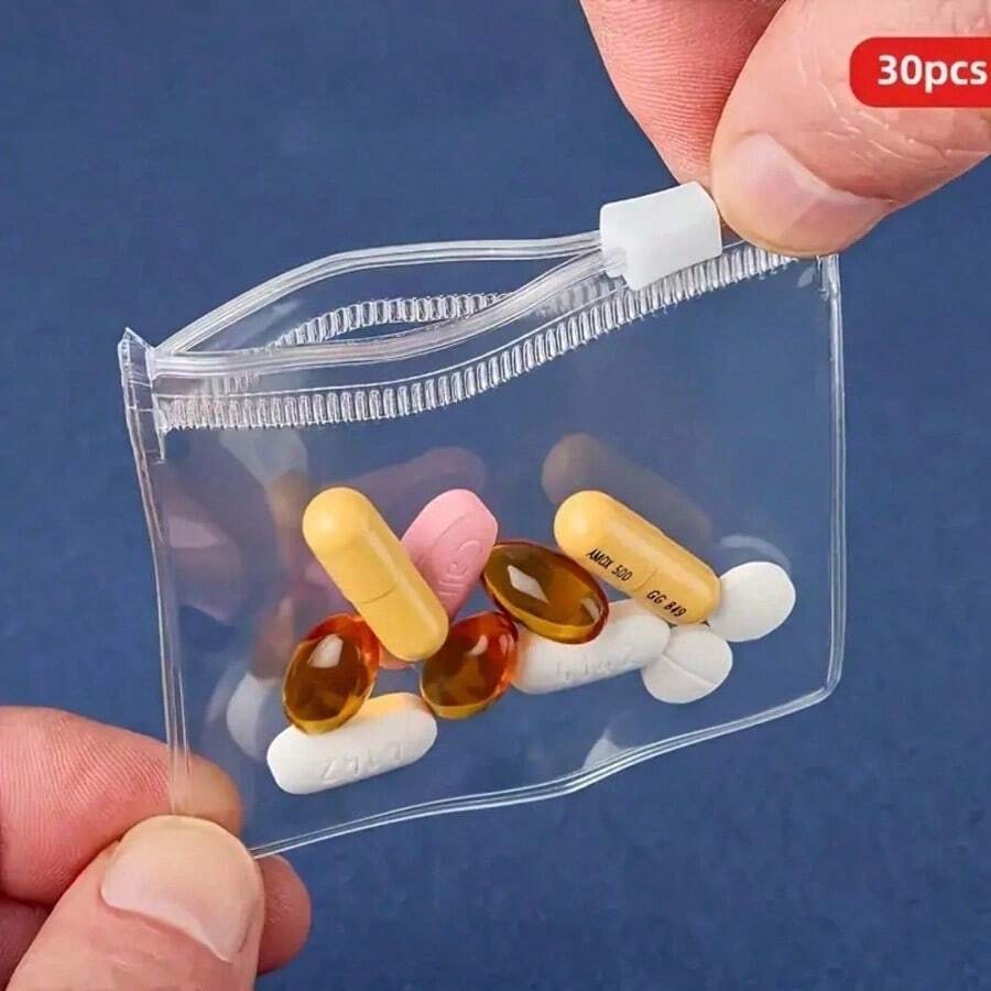 10pcs Small Item Storage Bag, Storage Bag, Portable Travel Storage Bag, Reusable Item Storage Bag, Zipper Bag Set, Jewelry Storage Bag, Portable Storage Bag Organizer Pouches Vacation Essentials - 10件 - 查看 1