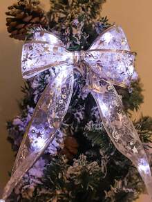 1m/3 metry/5m/10m ozdoby świąteczne, diody LED, srebrna wstążka, ciepłe światło, sznur lampek z miedzianego drutu, lampki choinkowe z satynowej wstążki - Srebro - Zobacz 6