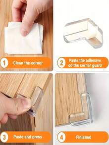 10 قطع واقيات للزوايا، خيارين للاختيار من بينهما (على شكل حرف L/مستدير)، واقي وحشو للسلامة، تستخدم لتغطية أثاث وحواف الطاولة الحادة، شفافة، مزودة بشريط لاصق مسبق، التصاق قوي للمنتج، لا تسقط بسهولة. بعد الإزالة، لن يتبقى أي آثار لاصقة ولن يتلف الأثاث. سهلة التركيب