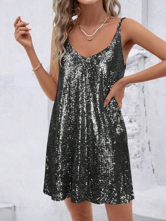 ชุดเดรสเลื่อมคอวีแขนกุด, ชุดปาร์ตี้แฟชั่น, สไตล์ยุโรปและอเมริกา, ฤดูร้อน