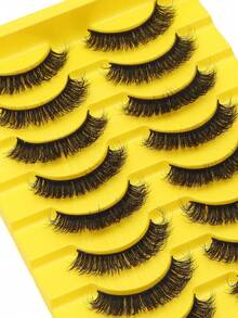 10 Pairs DD Curl Russian Strip Lashes Fluffy Cat Eye Lashes Volume False Eyelashes DD Curl Dramatic Messy Faux Mink Fake Lashes Make Up Strip Lashes, Lashes, Eyelashes, Fake Lashes