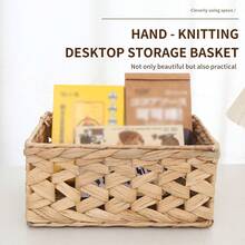 3 件套（S+M+L）/1 件套手工编织藤条篮套装，用于整理 3 件套物品，大/中/小号藤条储物篮套装，手工编织储物篮，用于食物储藏室，天然水葫芦储物篮，用于咖啡桌和家具装饰， - 米色 - 查看 1