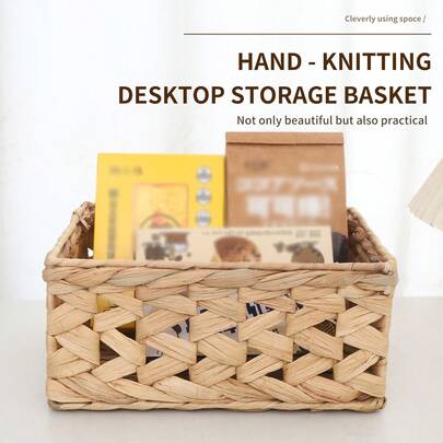 3 Pieces (S+M+L)/1 Piece Hand-Woven Rattan Basket Set For Organizing 3 Piecessets, Large/Medium/Small Rattan Storage Basket Set, Hand-Woven Storage Basket For Food Storage Rooms, Natural Water Hyacinth Storage Basket For Coffee Tables And Furniture Decoration,