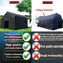 Inflatable Nightclub Tent Large Black Blow Up Night Club Party Tent Square Gazebo Event Room Movable Portable Night Club Party Pavilion For Backyard/Outdoor Events (18x16x14ft, Black) - màu đen - Xem 6