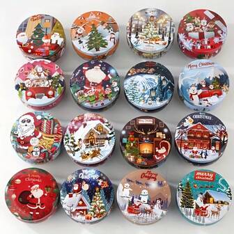 10pcs Christmas Themed Candle Jars, 2.2oz Metal Candle Jars, Very Suitable For DIY Candles, Christmas Decorations, Gift Decorations, It Is An Excellent Choice For Beginners And Handmade Enthusiasts, And Also A Perfect Gift For Birthdays Or Christmas.