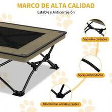 Cama Elevada para Perros Razas Extragrandes 116x60x25cm: Soporta 50kg/110Libras, Marco de Acero Antideslizante, Protección,la mamá perruna o los dueños de perros en cualquier ocasión como Navidad o cumpleaños. ¡Perfecta para viajes, campamentos o cualquier aventura fuera de casa! ¡Llévala contigo fácilmente dondequiera que vayas! - Marrón - Ver 4