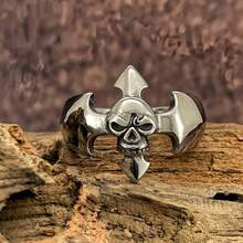 1 chiếc nhẫn hình đầu lâu bằng thép không gỉ độc đáo, thích hợp làm quà tặng cho bạn bè, đồng nghiệp, bố mẹ, bạn trai/bạn gái. - Bạc - Xem 13