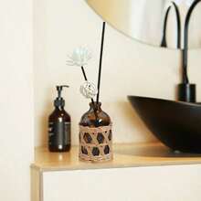 1pc 50/100ml Retro Grass Weaving Glass Diffuser Bottle - Transparent, No-Flame Required, Ideal For Home Freshness, Rattan Reed Diffuser, Diffuser For Home, Ideal Decor Gift For Christmas & New Years