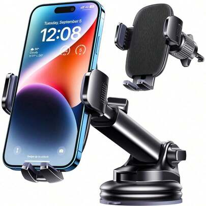 Qifutan Dash Mounted Holders Phone Holders for Your Car Phone Mount for Car Windshield Dashboard Air Vent Universal Hands Free Automobile Cell Phone Holder Fit for  Smartphone