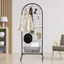 Grid Wall Panels Display Stand With T-Base Mobile Floorstanding, Heavy Duty Grid Panel Rack With Wheels For Retail, Vendor Events & Craft Fairs - Black-18711 - 查看 3