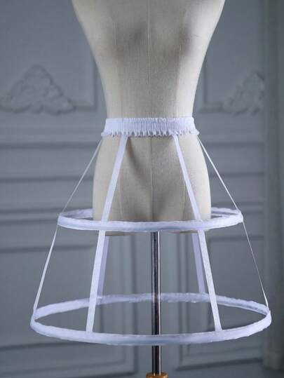 Hollow Out Bird Cage Skirt Hoop, Fish Bone 2/3/4/5 Steel, Black & White, Cosplay, Punk Lolita Petticoat